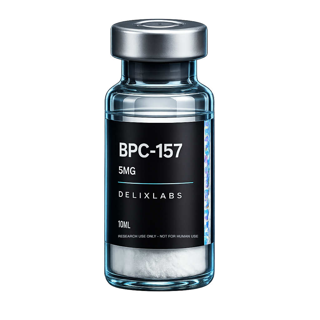 BPC-157 5MG research peptide vial — DelixLabs HPLC verified
